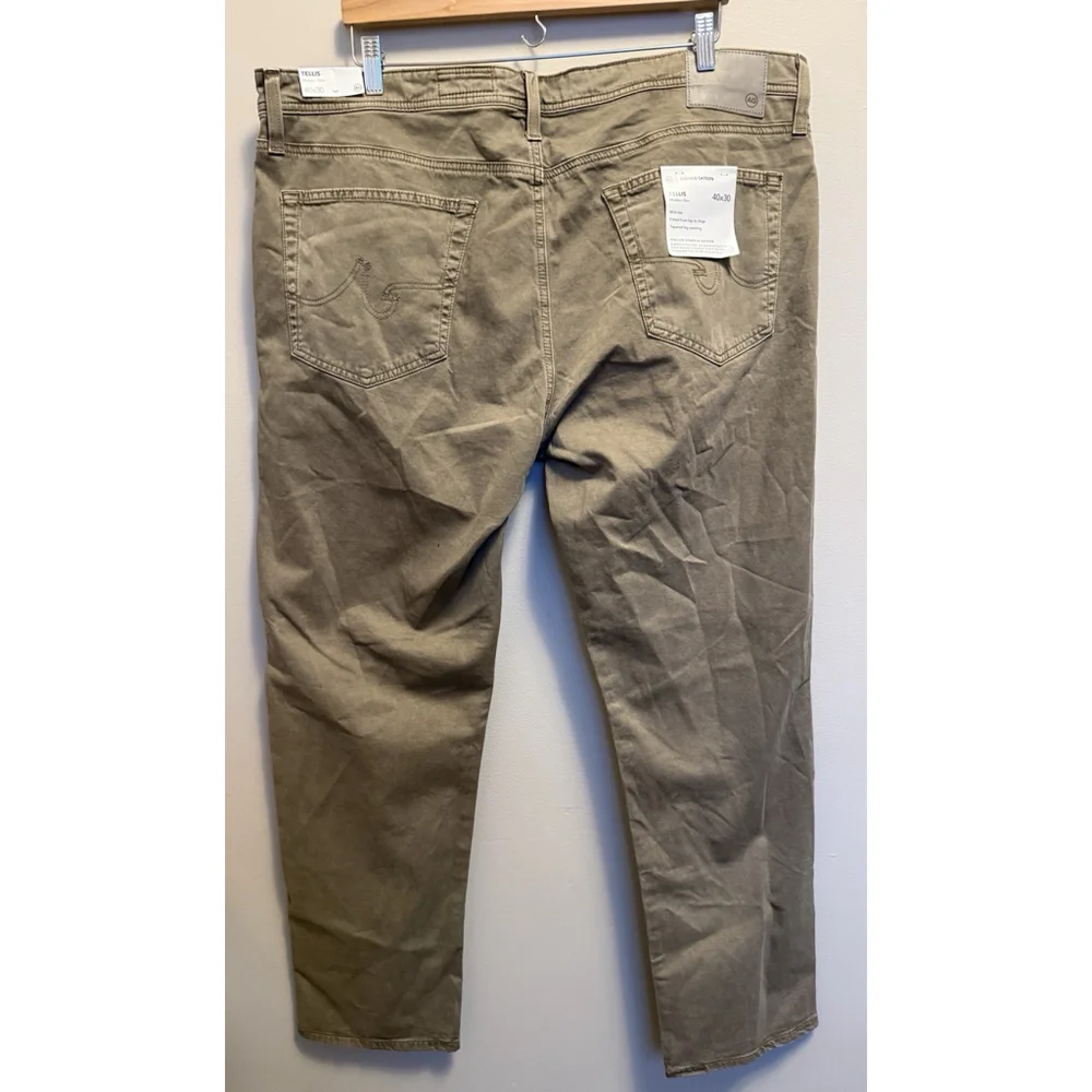 AG Adriano Goldschmied Men's Tellis Modern Slim Pants Size 40x30 Gray‎ Sateen